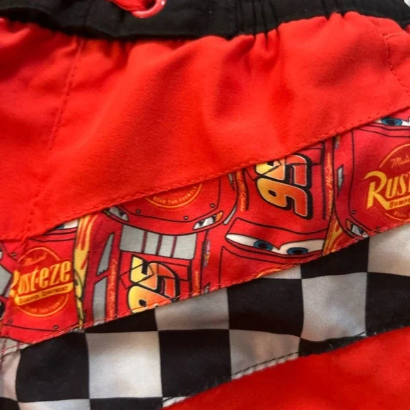 Disney Red and Black Lightning McQueen Swim Trunks. Size 2T - Picture 5 of 6